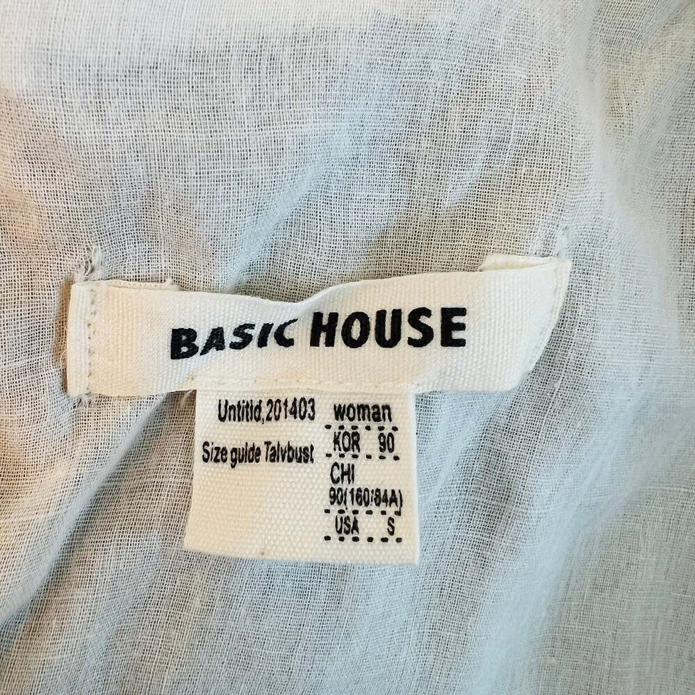 Basic House Sage Green Cotton Blend Midi Dress – Size S (Adjustable Waist) - Picture 3 of 7